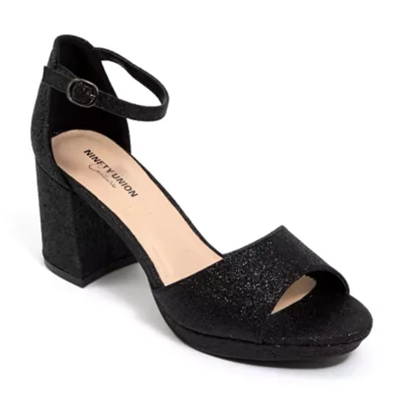 Jazzy, Small Platform, Mid Heel Glitz Pump
