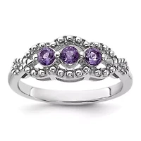 1/3 ct. t.w. Amethyst Ring Rhodium-plated Sterling Silver