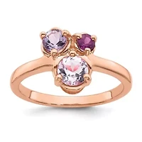 1/5 ct. t.w. Amethyst, 1/8 Rhodolite Garnet and 3/8 Quartz Ring Rose Gold-plated Sterling Silver