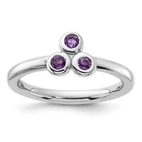 1/5 ct. t.w. Amethyst Ring Rhodium-plated Sterling Silver