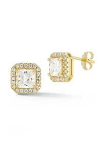 Sterling Silver Cubic Zirconia Cluster Stud Earrings