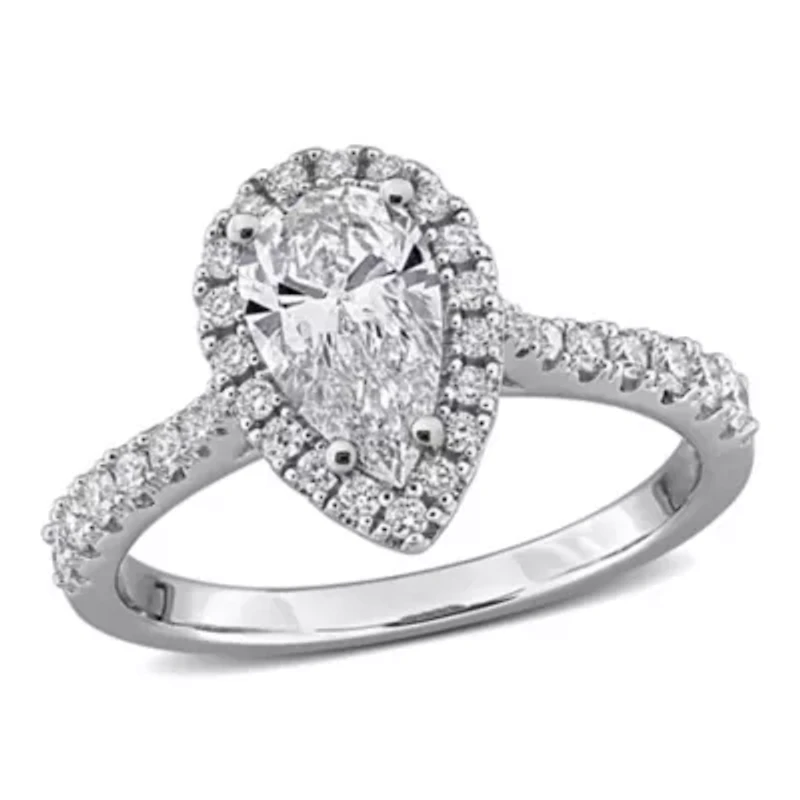 Lab Created Grown Diamonds Engagement Ring Sterling Silver