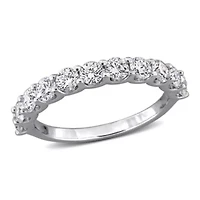 Lab Created Grown Diamond Semi-Eternity Ring Sterling Silver