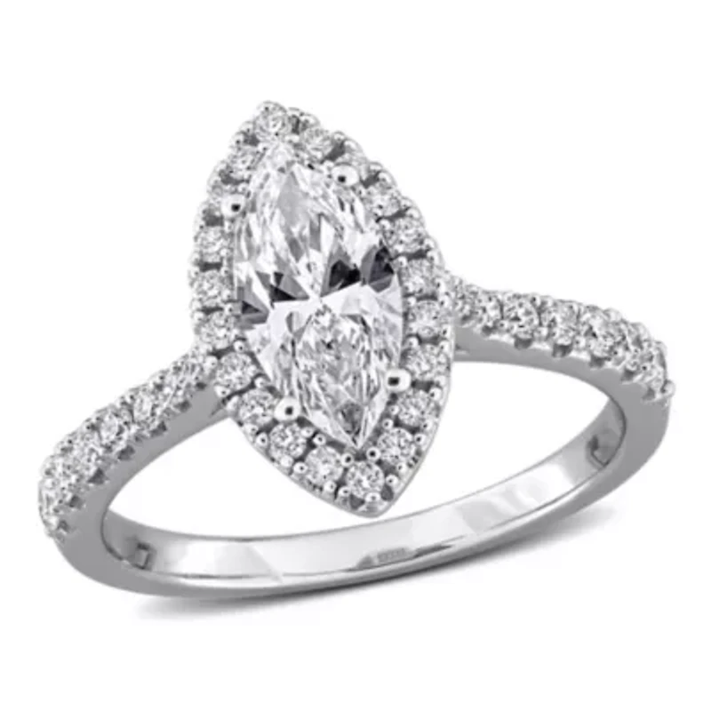 Lab Created Grown Diamonds Engagement Ring Sterling Silver