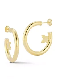 Sterling Silver Butterfly Hoop Earrings