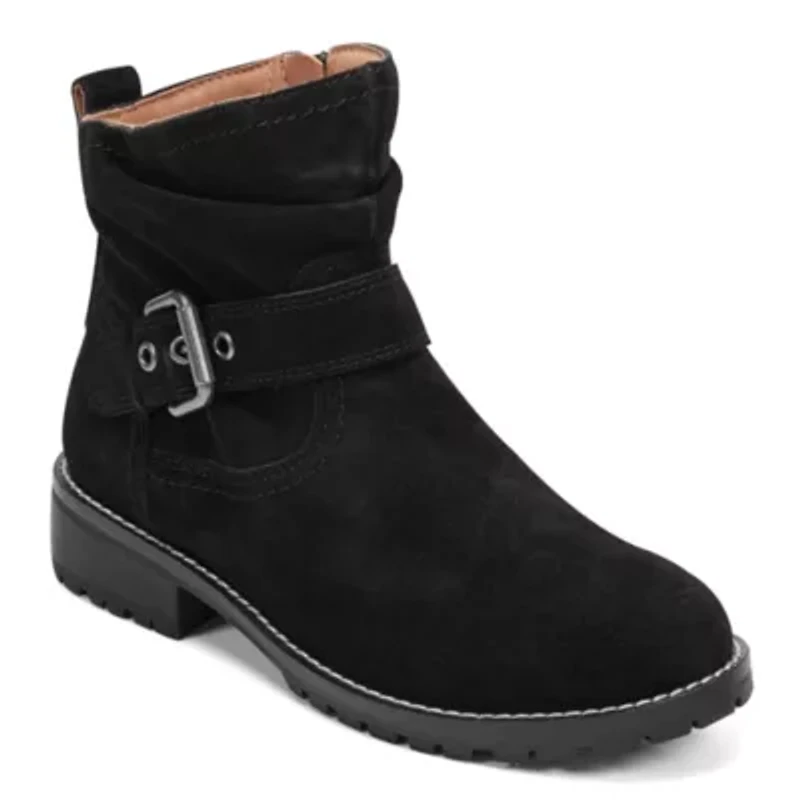 Thrill Round Toe Casual Ruched Ankle Booties