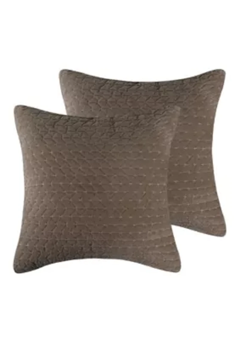 Velvet Stitch Euro Sham Set of 2