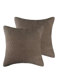 Velvet Stitch Euro Sham Set of 2