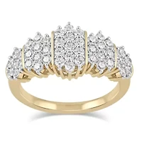 Lab Created Womens Diamond Cluster Ring