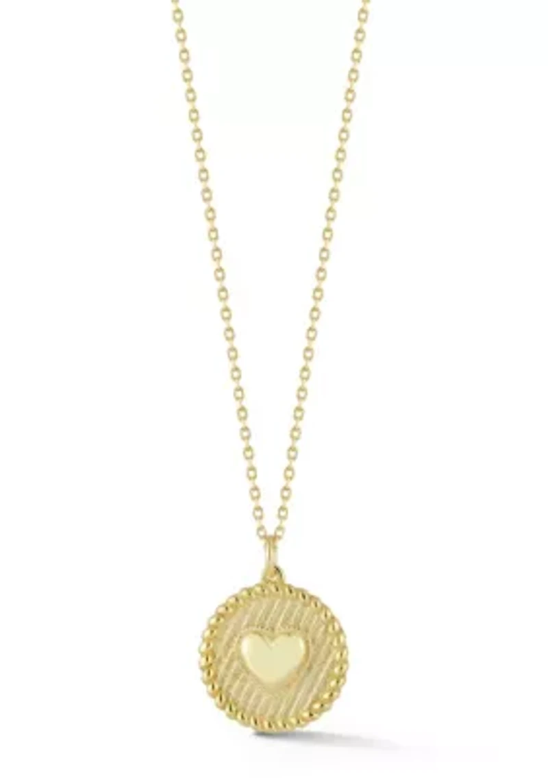 Sterling Silver Heart Medallion Necklace