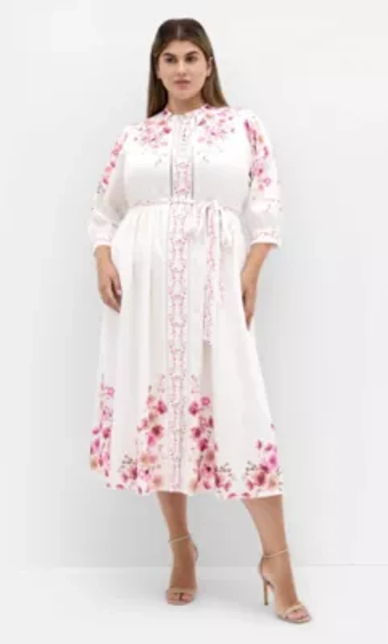 Annabelle Button Closure Midi Dress