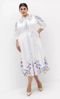 Annabelle Button Closure Midi Dress
