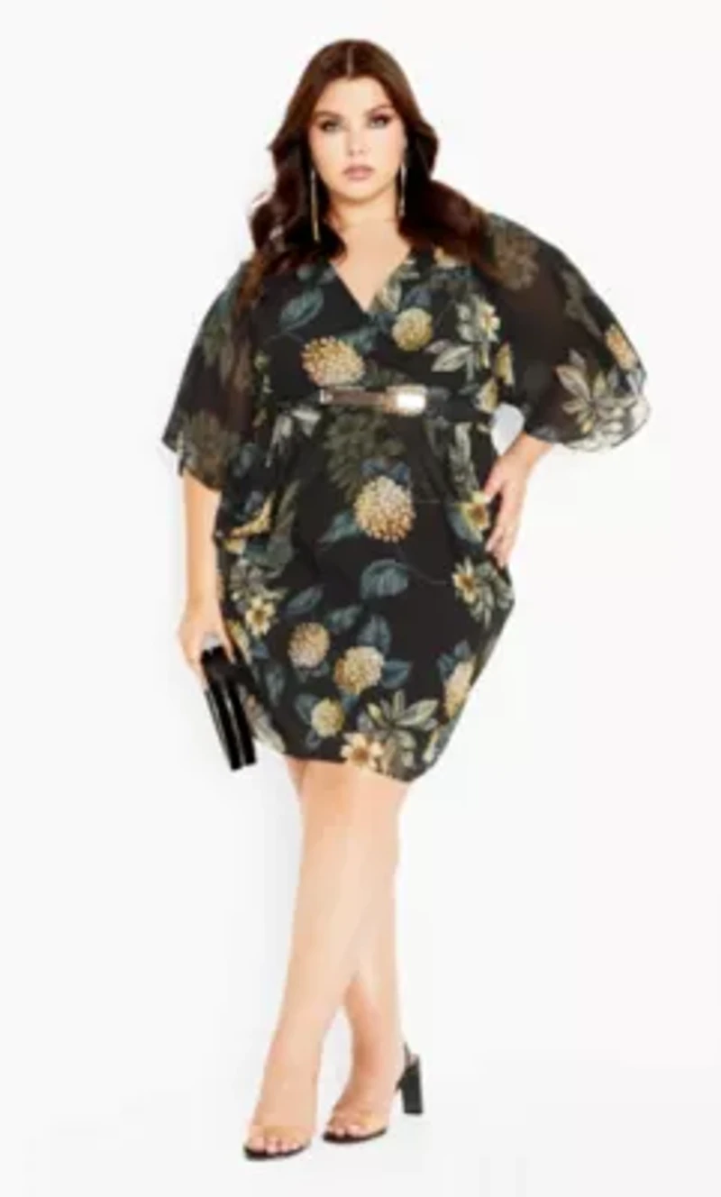 Wrap Golden Floral Dress