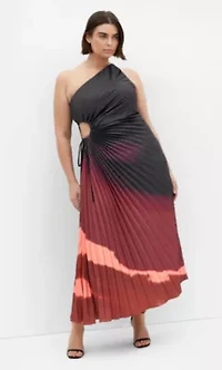 Aliza Print Pleat Maxi Dress