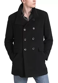 Men's Wing Collar City Wool Blend Pea Coat
