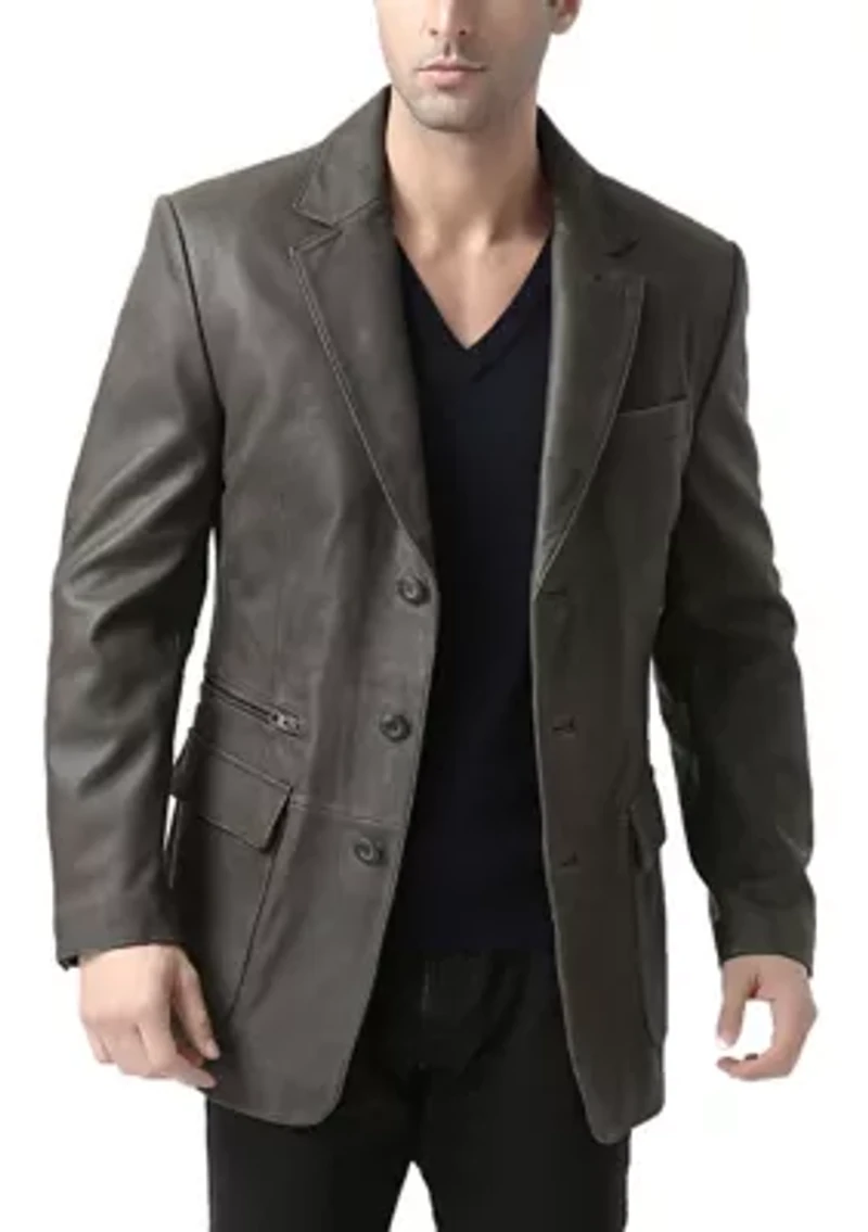 Men's Mark Distressed Leather Blazer