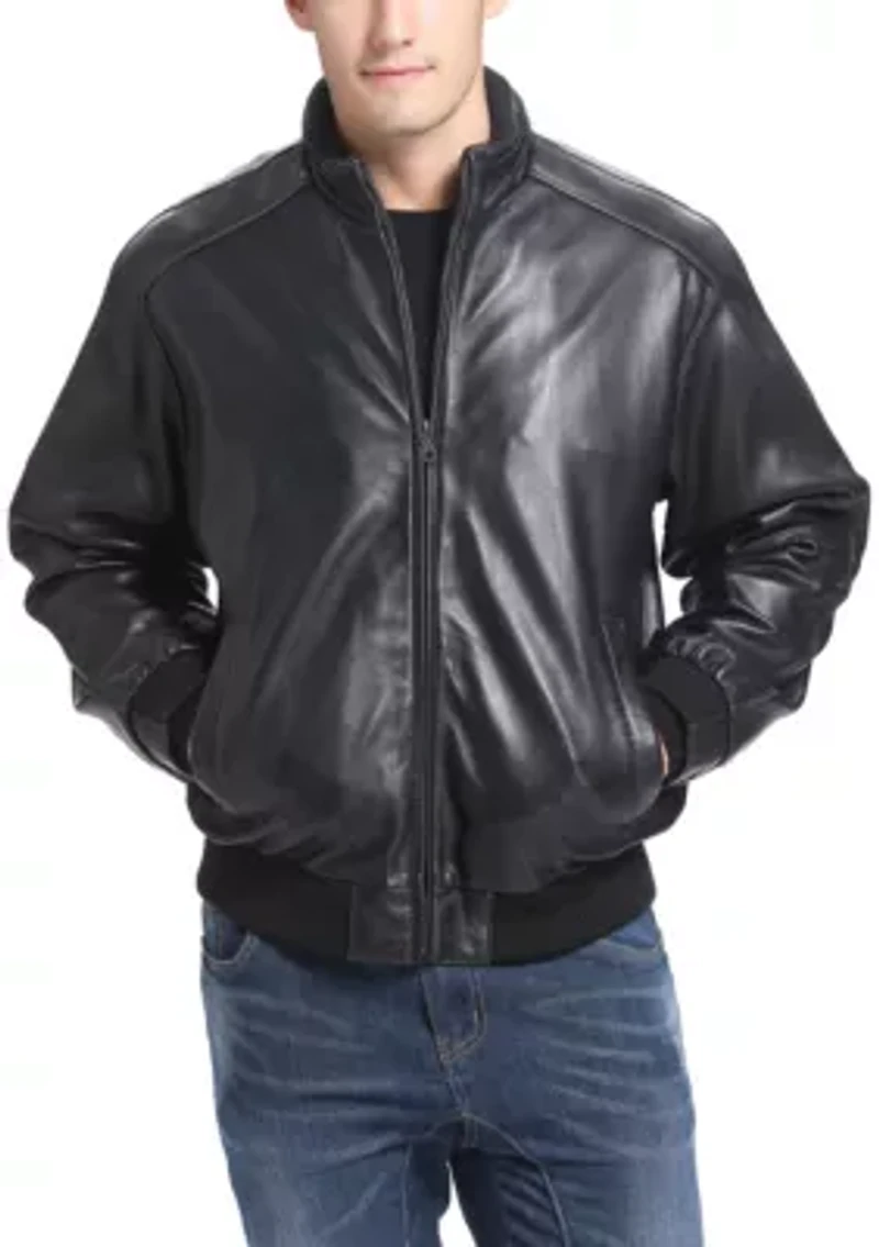 Men's City Leather Bomber Jacket