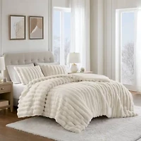 Jasmine Ultrasoft Faux Fur Ribbed Comforter Set