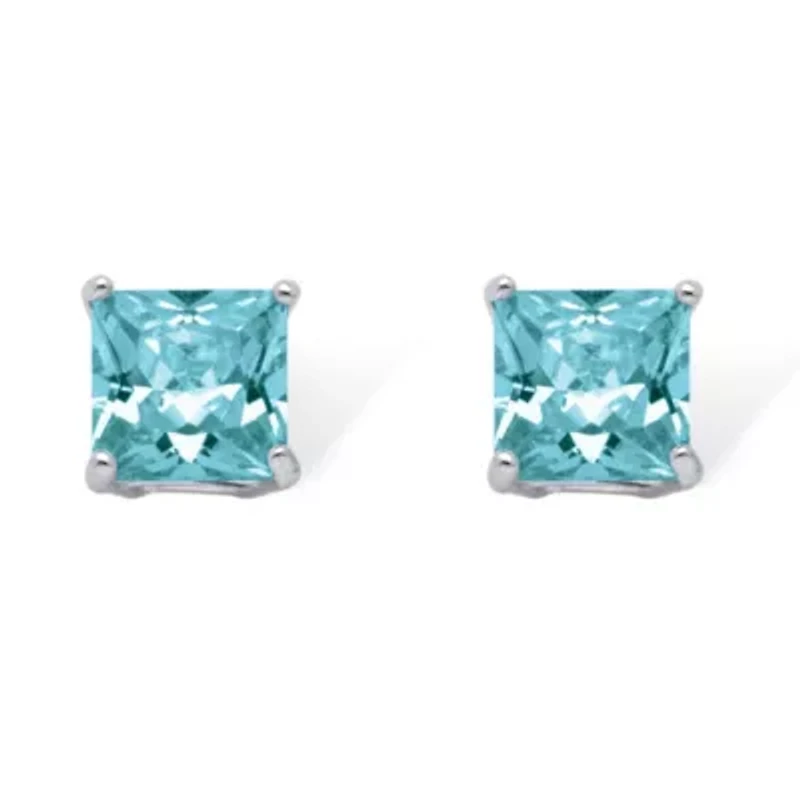 .925 Sterling Silver Stud Birthstone Earrings