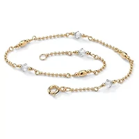 Birthstone Gold-Plated Sterling Silver Ankle Bracelet