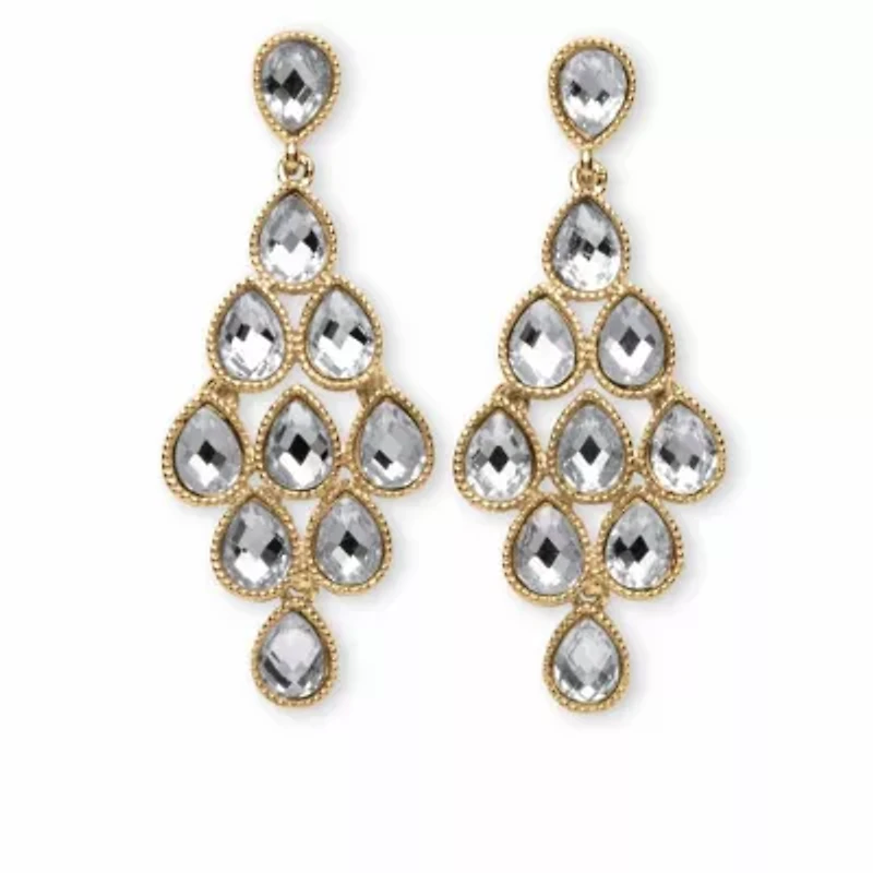 Birthstone Goldtone Chandelier Earrings