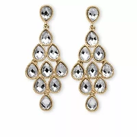 Birthstone Goldtone Chandelier Earrings
