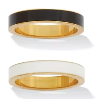 2-Piece Yellow Gold Ion-Plated Stainless Steel Enamel Bands