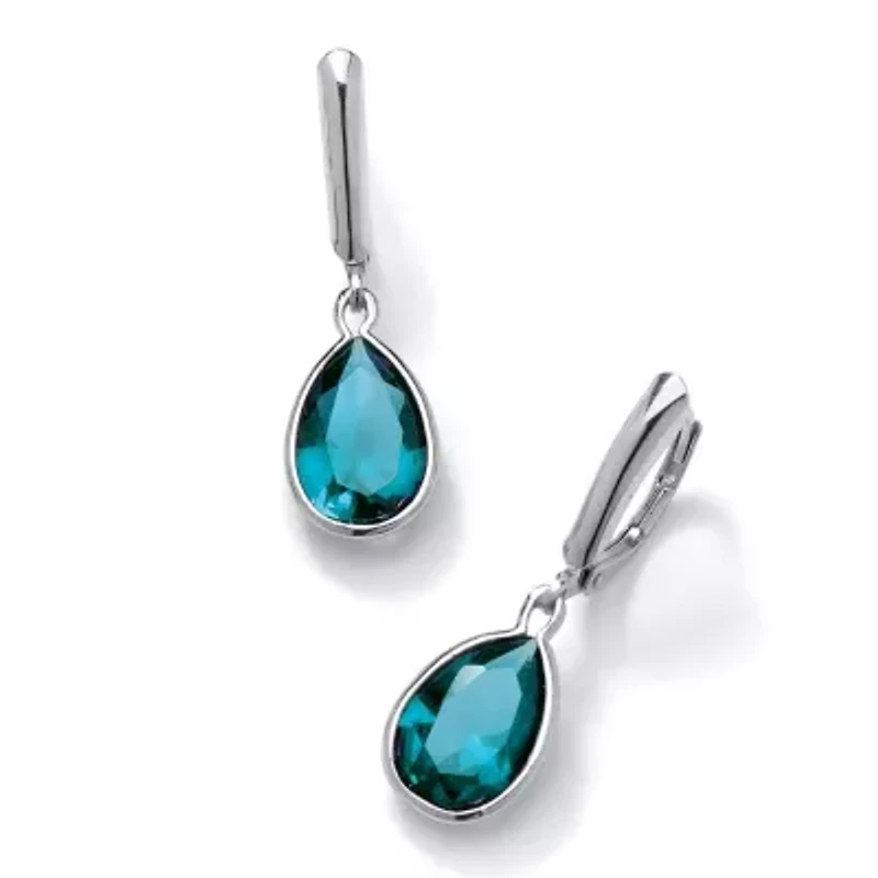 Birthstone .925 Sterling Silver Drop Earrings