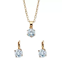 Birthstone Goldtone Earring & Necklace Set 18"