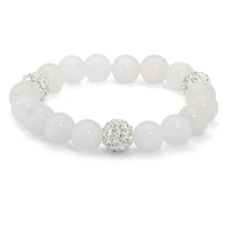 Agate & Simulated Birthstone Stretch Bracelet