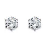 Birthstone .925 Sterling Silver Stud Earrings
