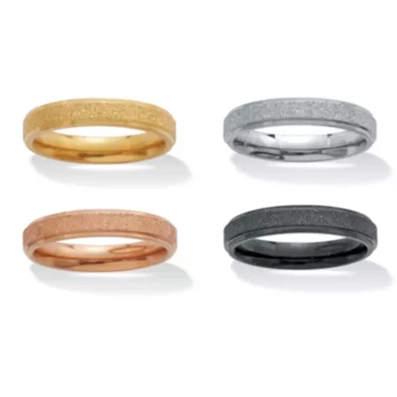 Set of 4 Gold Ion-Plated Stainless Steel Bands