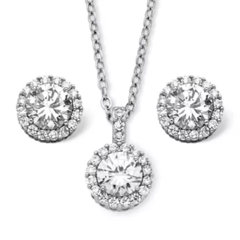 4.30 TCW Birthstone CZ Silvertone Jewelry Set