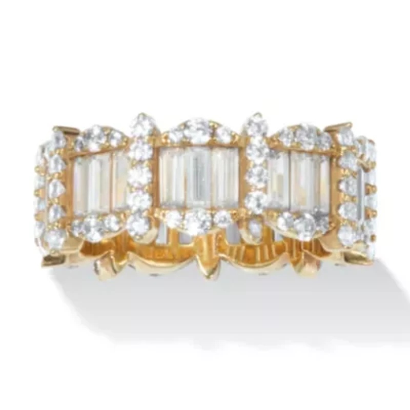 3.53 TCW Baguette Cubic Zirconia 18k Yellow Gold-Plated Eternity Ring