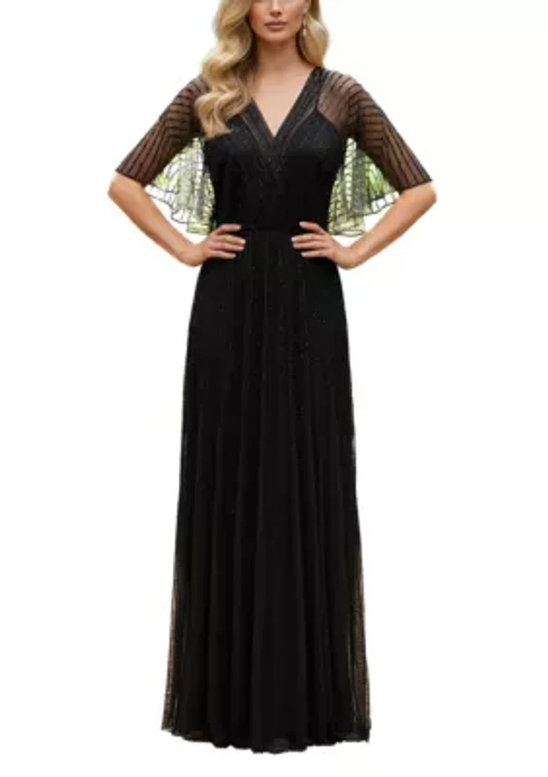 Women'S Flounce Sleeve V