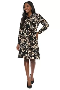 CREPE SHIRTDRESS WITH BELT