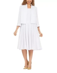 2-piece Multi-Paneled Flare Dress with Bolero Jacket