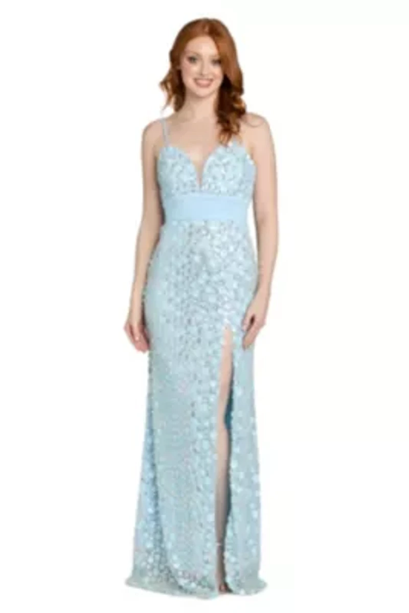 Long 3D Sequin Dress