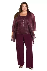 3pc Metallic Duster Pant Set
