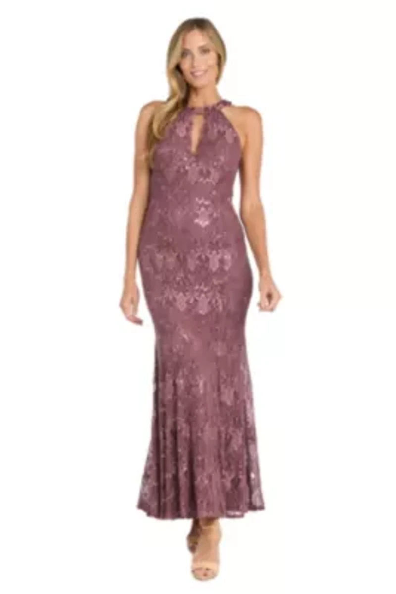 Long Glitter Lace Dress