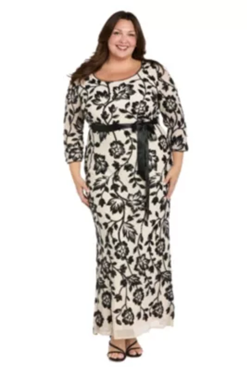 Long Floral Beaded Dress