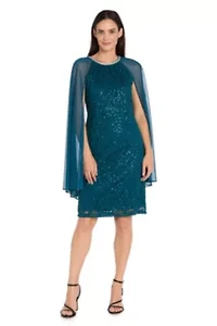 Short Sequin Lace Caplet Dress