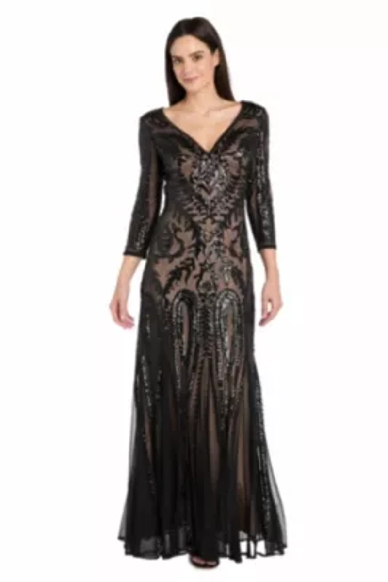 Black Long Beaded Gown