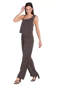 Missy 1Pc Printed Jumpsuit with Strap Detail