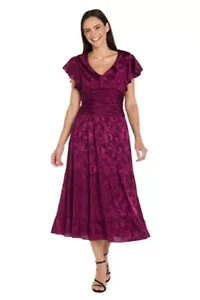 Floral Jacquard Midi Dress