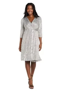 Wrap Knit Dress with Gold Foil