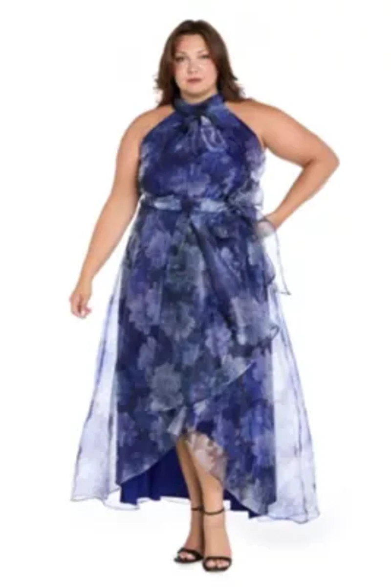 Printed Organza Hi-Lo Dress