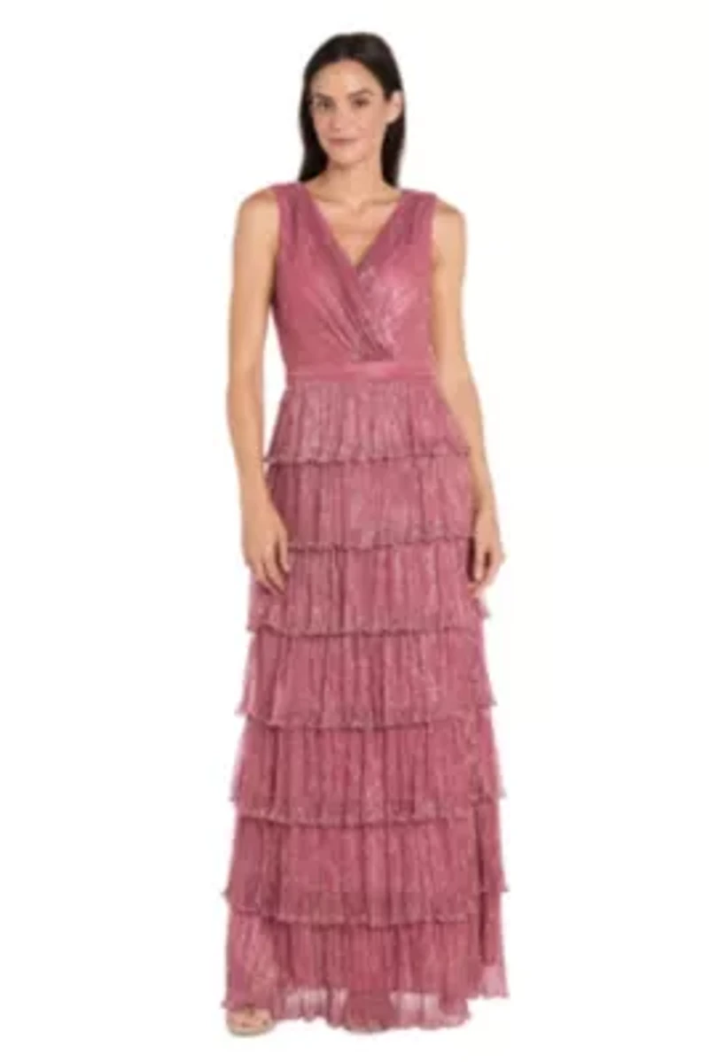 Crinkle Pleated Tiered Dress