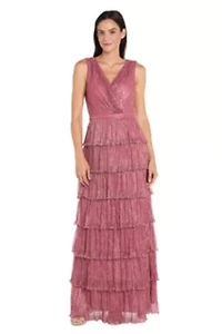 Crinkle Pleated Tiered Dress