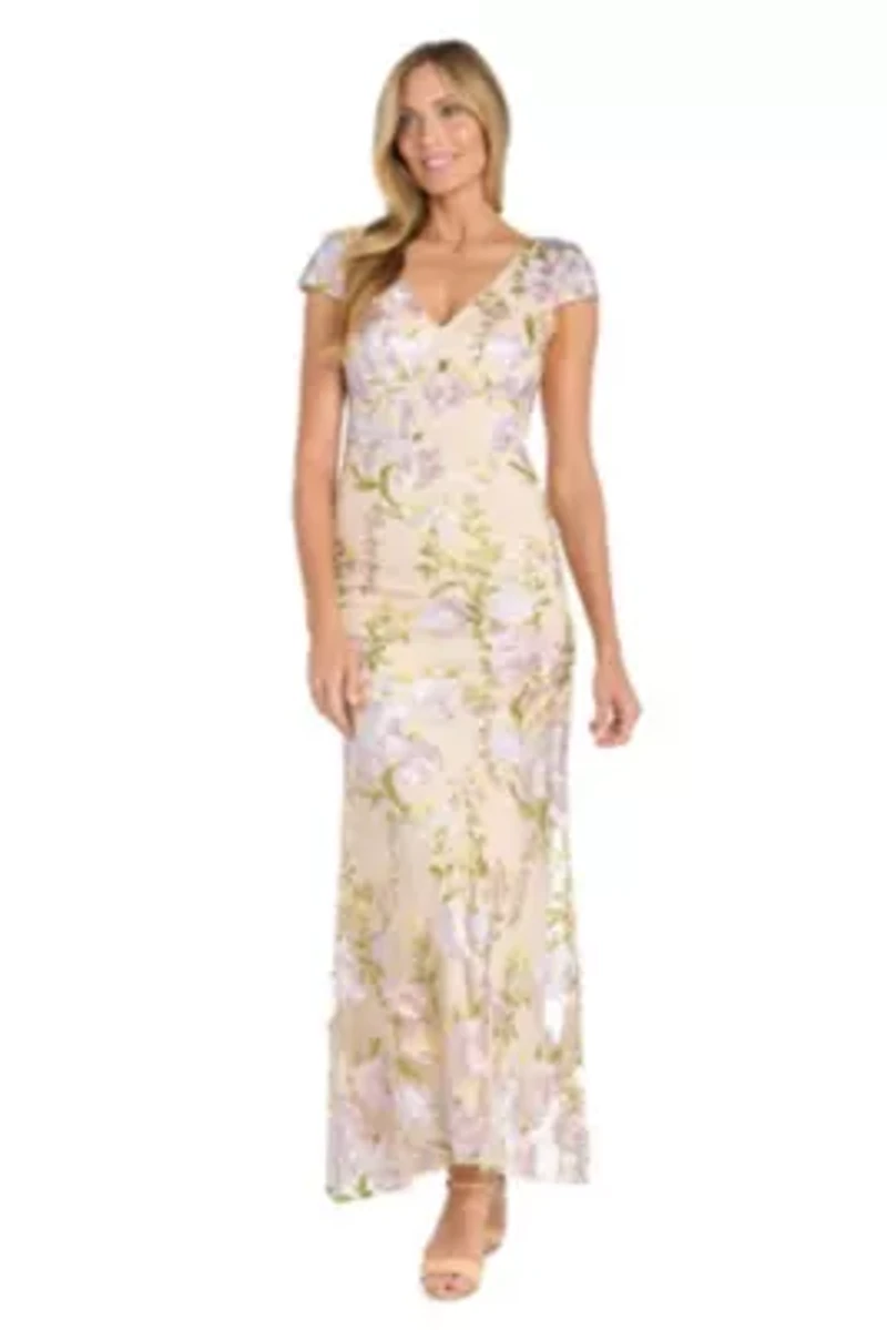 Long Threadwork Emb Dress